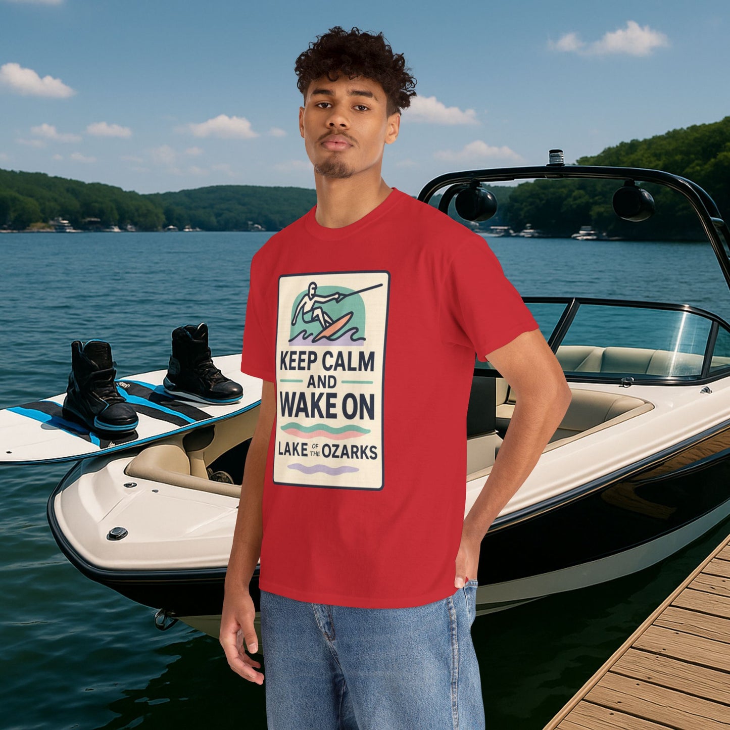 Keep Calm & Wake On – Wakeboard Lake of the Ozarks T-Shirt