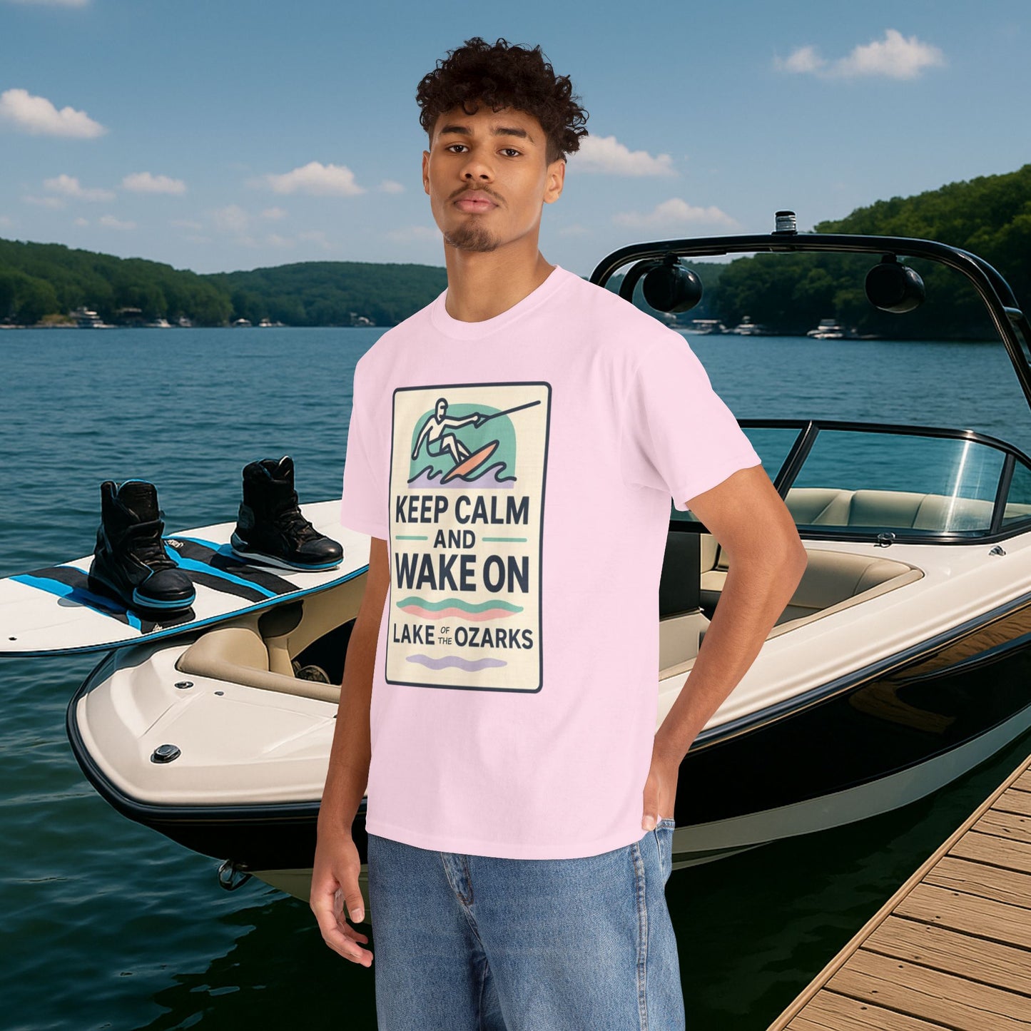 Keep Calm & Wake On – Wakeboard Lake of the Ozarks T-Shirt