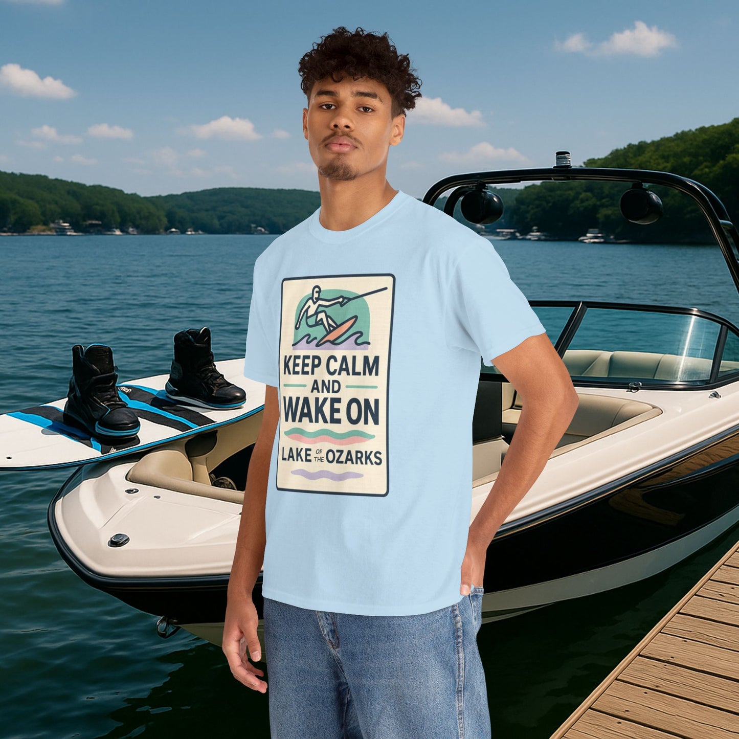 Keep Calm & Wake On – Wakeboard Lake of the Ozarks T-Shirt